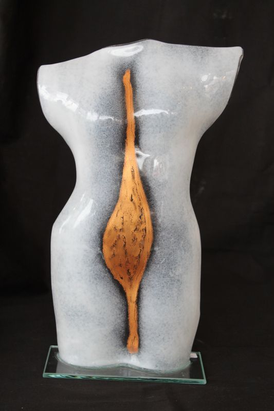 Torso i glass hvit